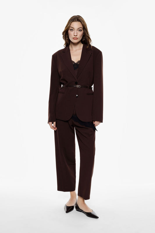 Pantaloni cropped a vita alta