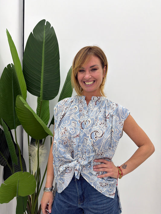 Camicia Fantasia Celeste