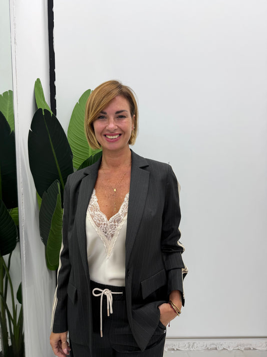 Blazer Righe Banda Laterale