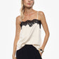 Top con spalline sottili e bordo in pizzo