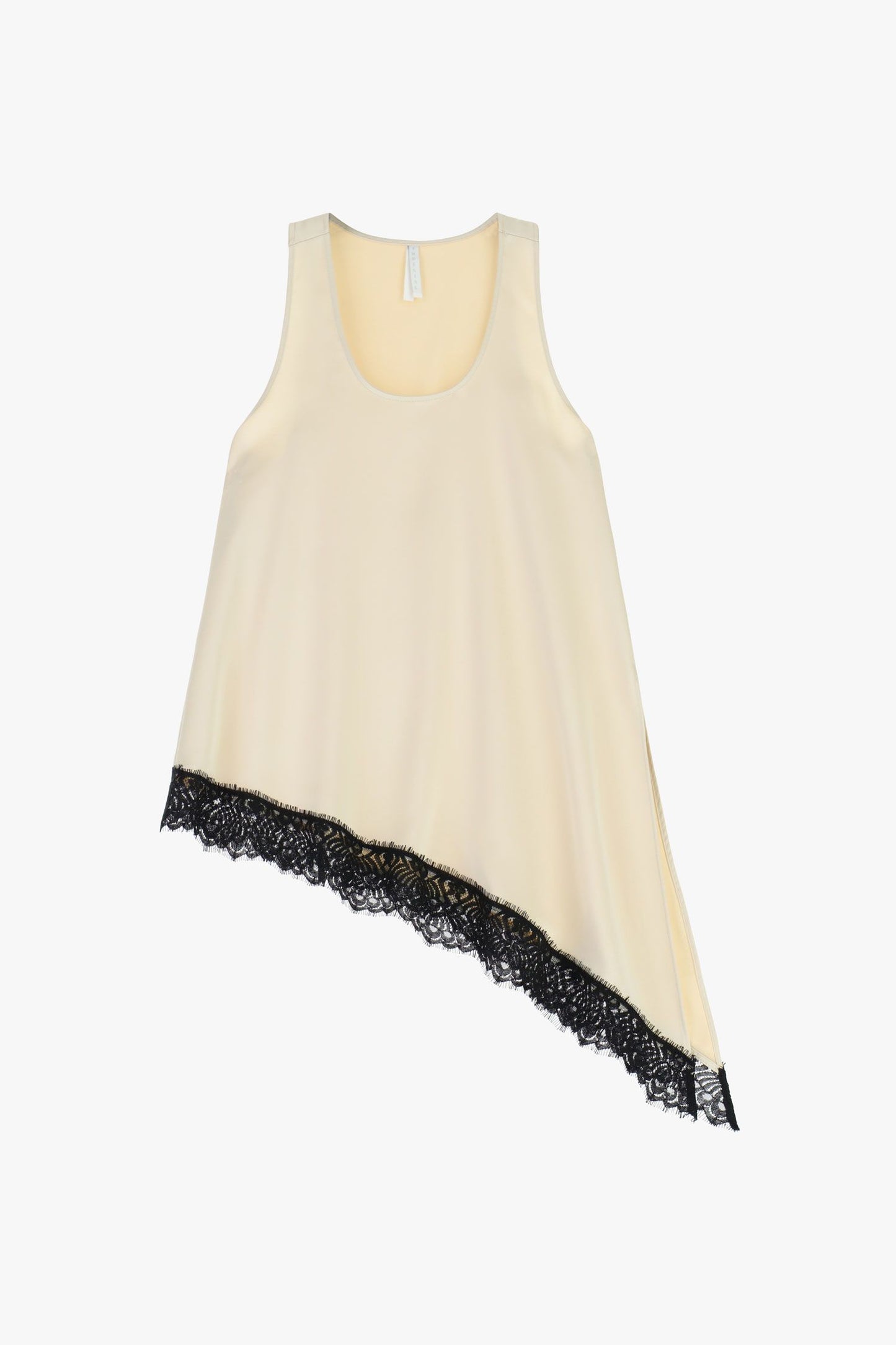 Top asimmetrico con bordo in pizzo