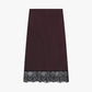 Gonna midi con bordo in pizzo e taglio dritto