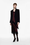 Gonna midi con bordo in pizzo e taglio dritto