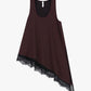 Top asimmetrico con bordo in pizzo