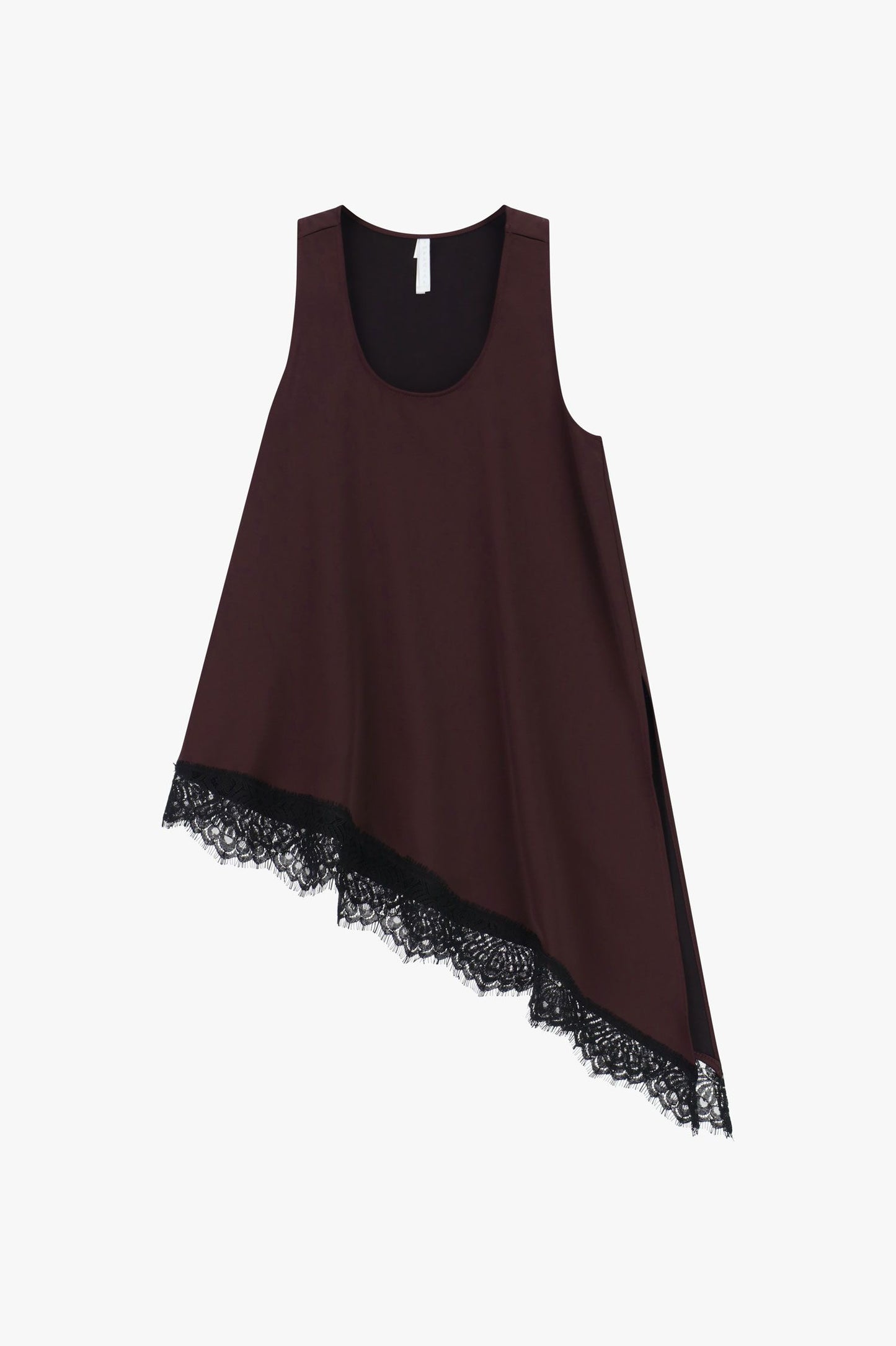 Top asimmetrico con bordo in pizzo