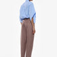 Pantaloni sartoriali ampi pinces chiusura frontale