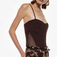 Body con spalline sottili e pannelli laterali in rete