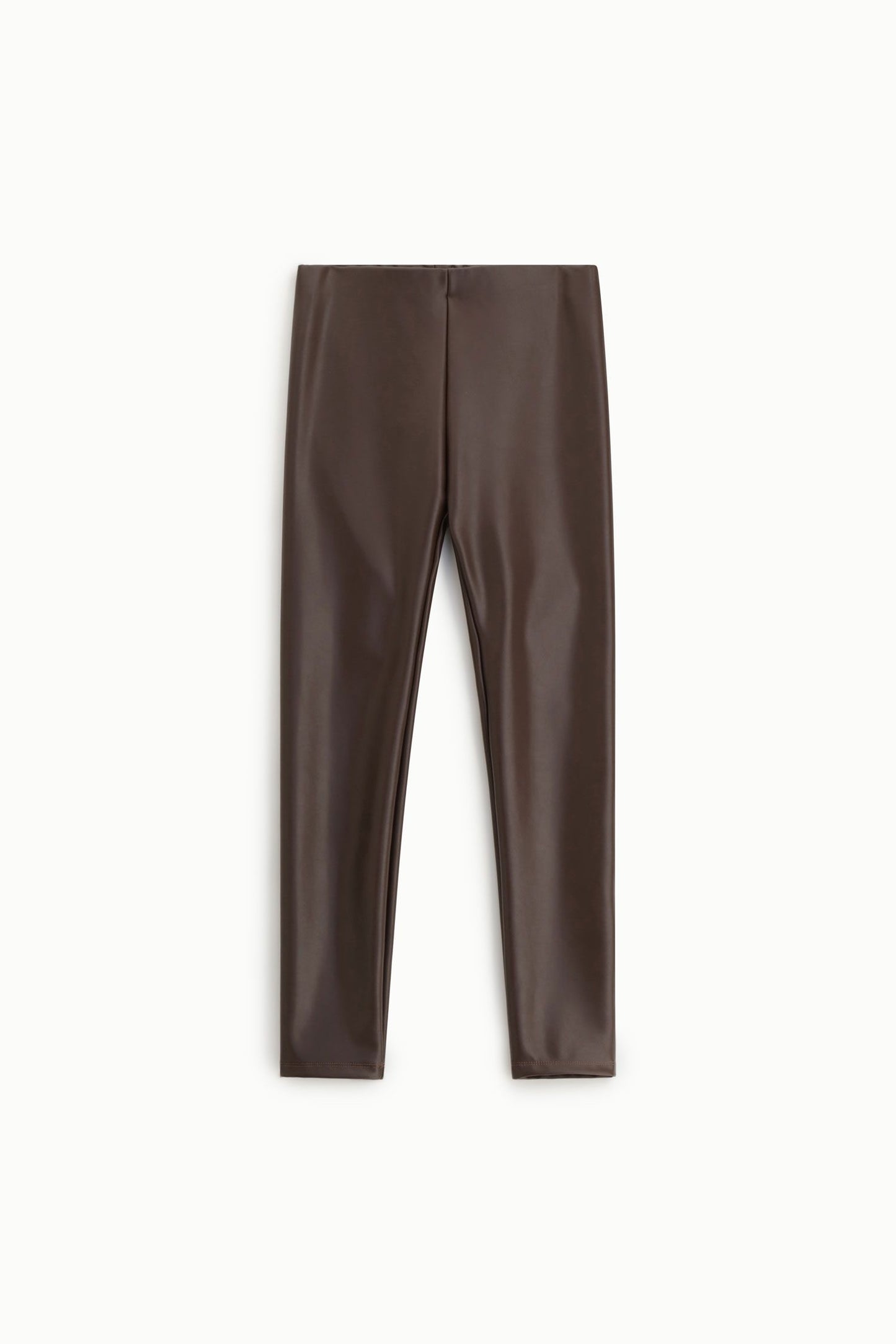 Trousers skinny fit vita alta effetto pelle