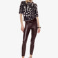 Trousers skinny fit vita alta effetto pelle