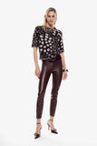 Trousers skinny fit vita alta effetto pelle