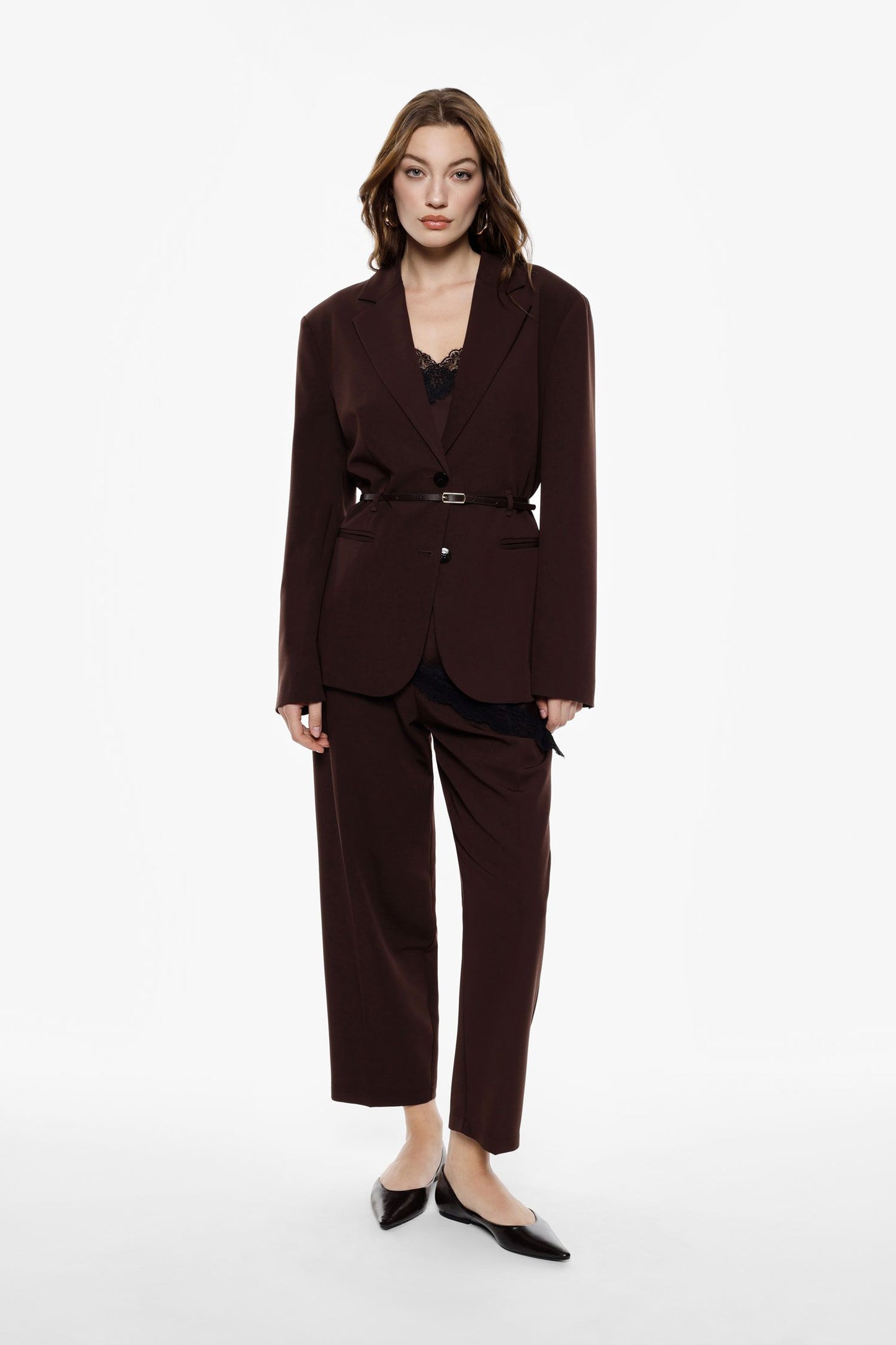Pantaloni cropped a vita alta