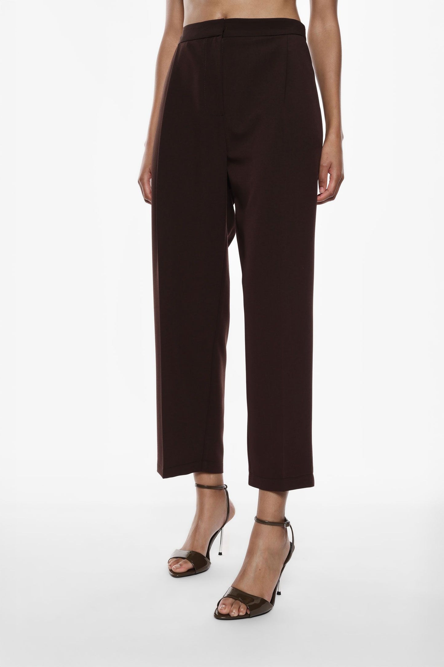 Pantaloni cropped a vita alta