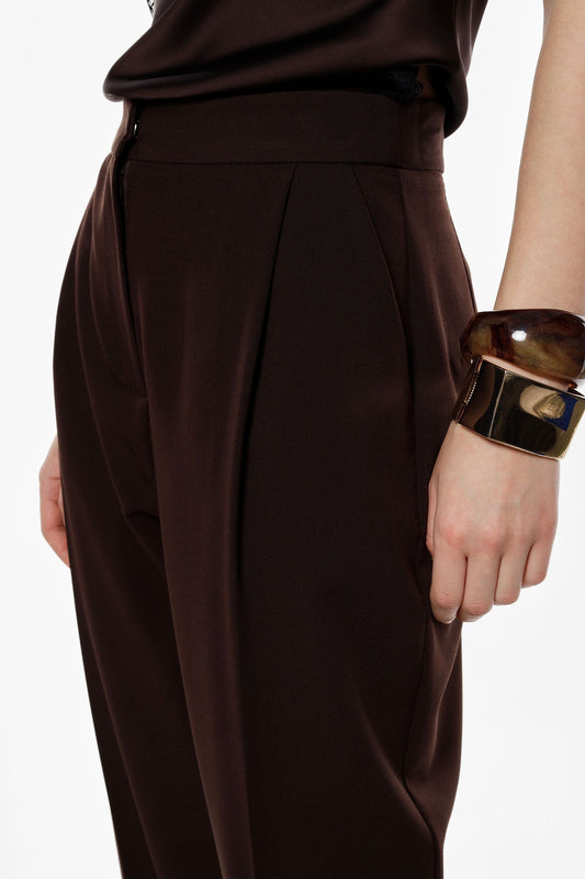 Pantaloni cropped a vita alta