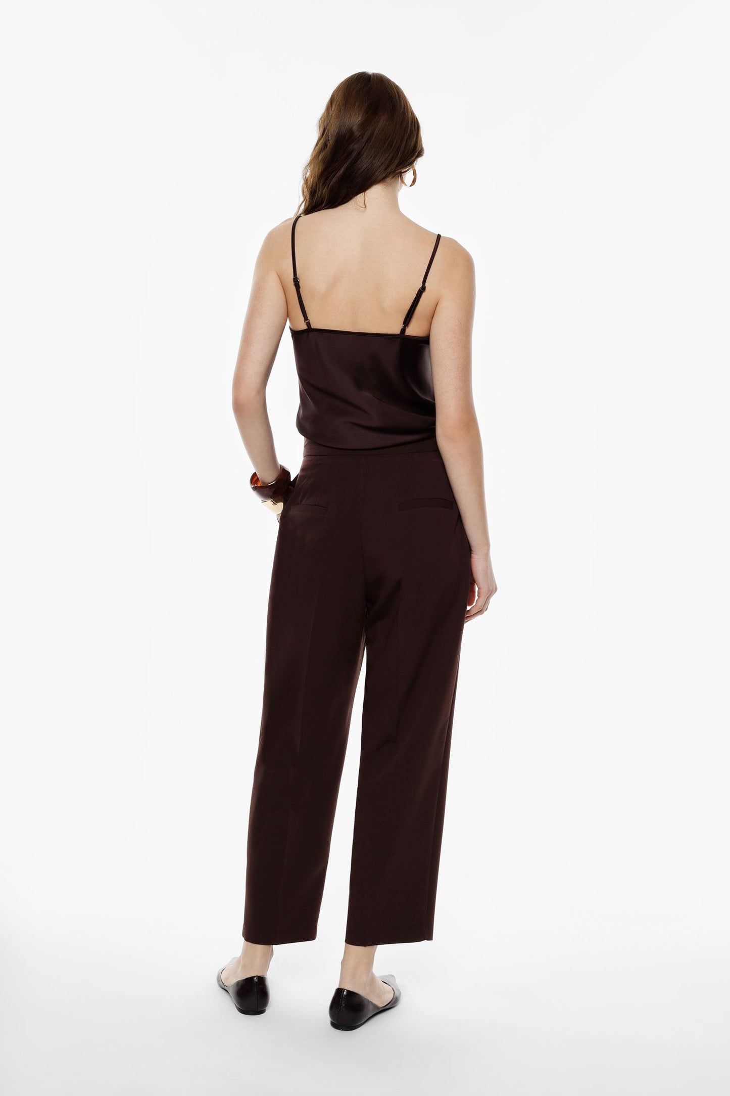 Pantaloni cropped a vita alta