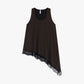 Top asimmetrico con bordo in pizzo