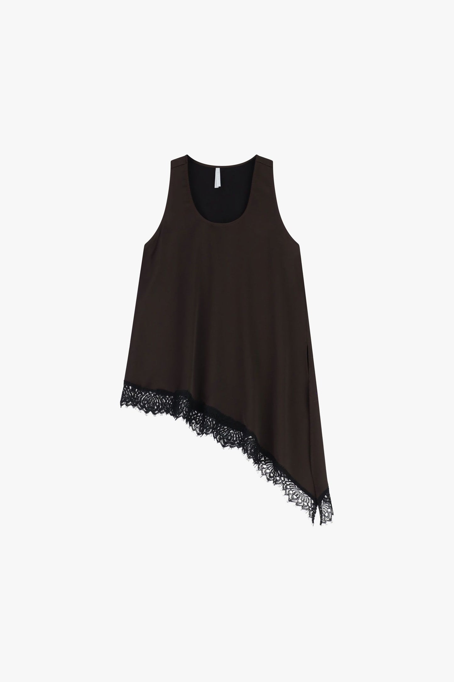 Top asimmetrico con bordo in pizzo