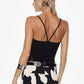 Body con spalline sottili e pannelli laterali in rete