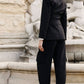 Pantaloni sartoriali con tasche laterali e fondo regolabile