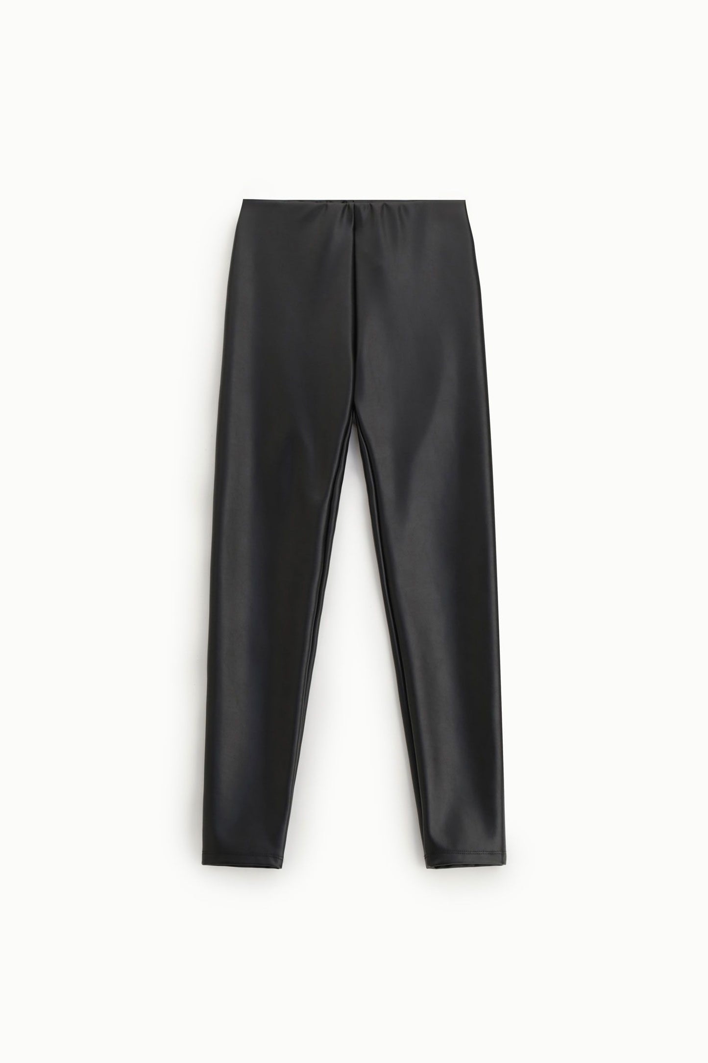 Trousers skinny fit vita alta effetto pelle