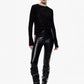 Trousers skinny fit vita alta effetto pelle