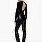 Trousers skinny fit vita alta effetto pelle