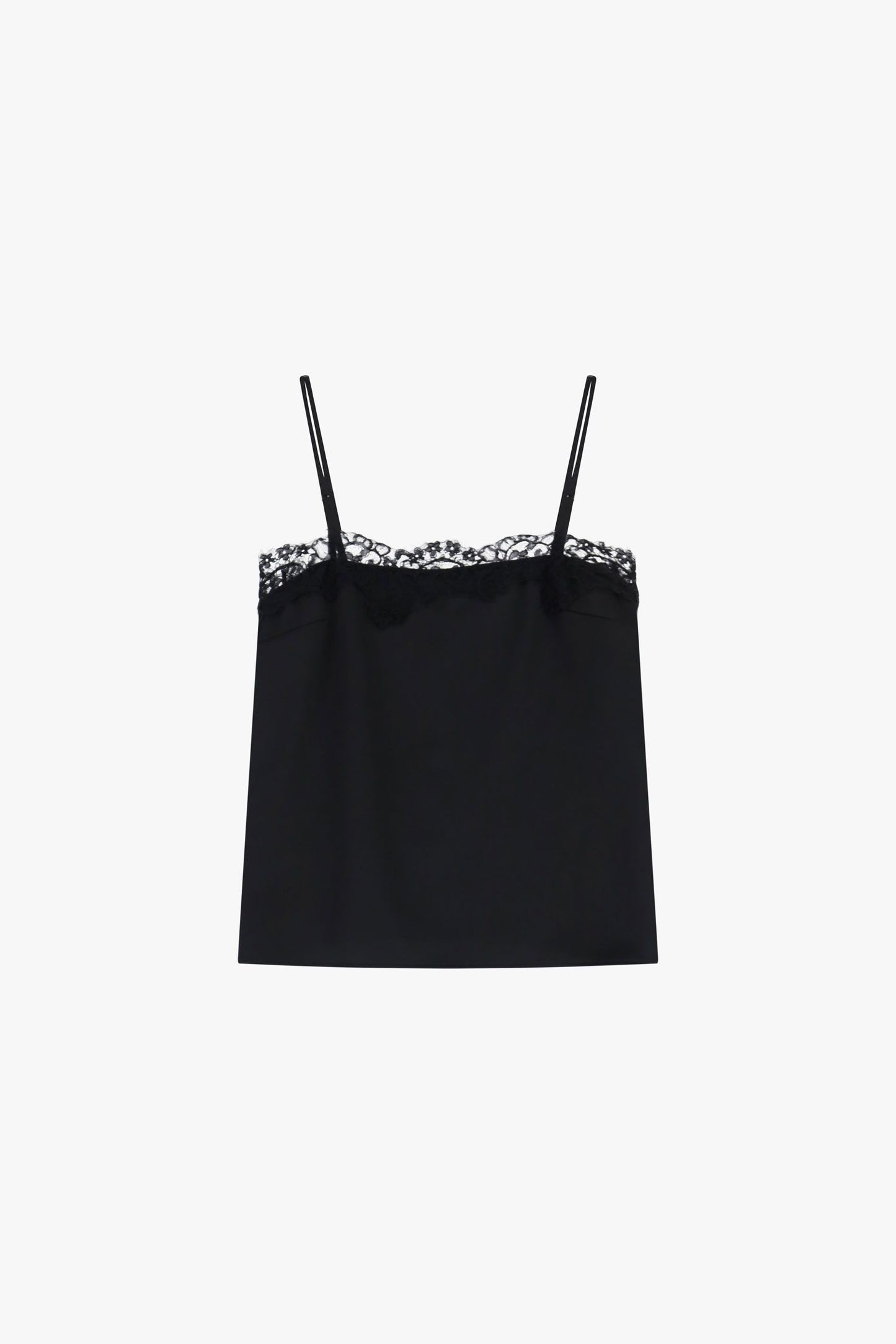 Top con spalline sottili e bordo in pizzo