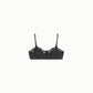 Top spalline sottili con bordo in pizzo decorativo