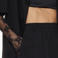 Top spalline sottili con bordo in pizzo decorativo