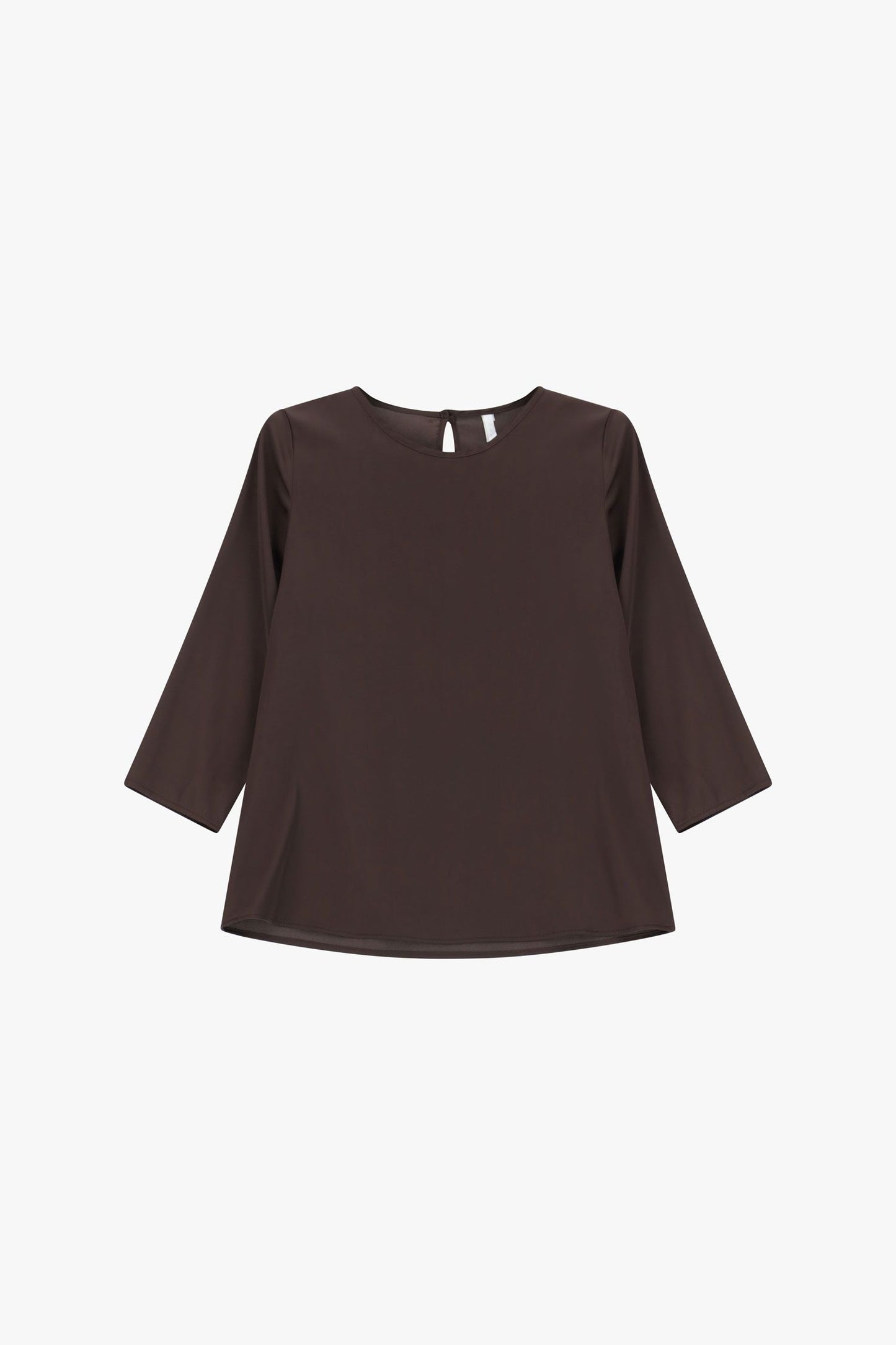 Top regular fit manica tre quarti collo giro