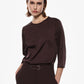 Top regular fit manica tre quarti collo giro