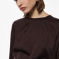 Top regular fit manica tre quarti collo giro
