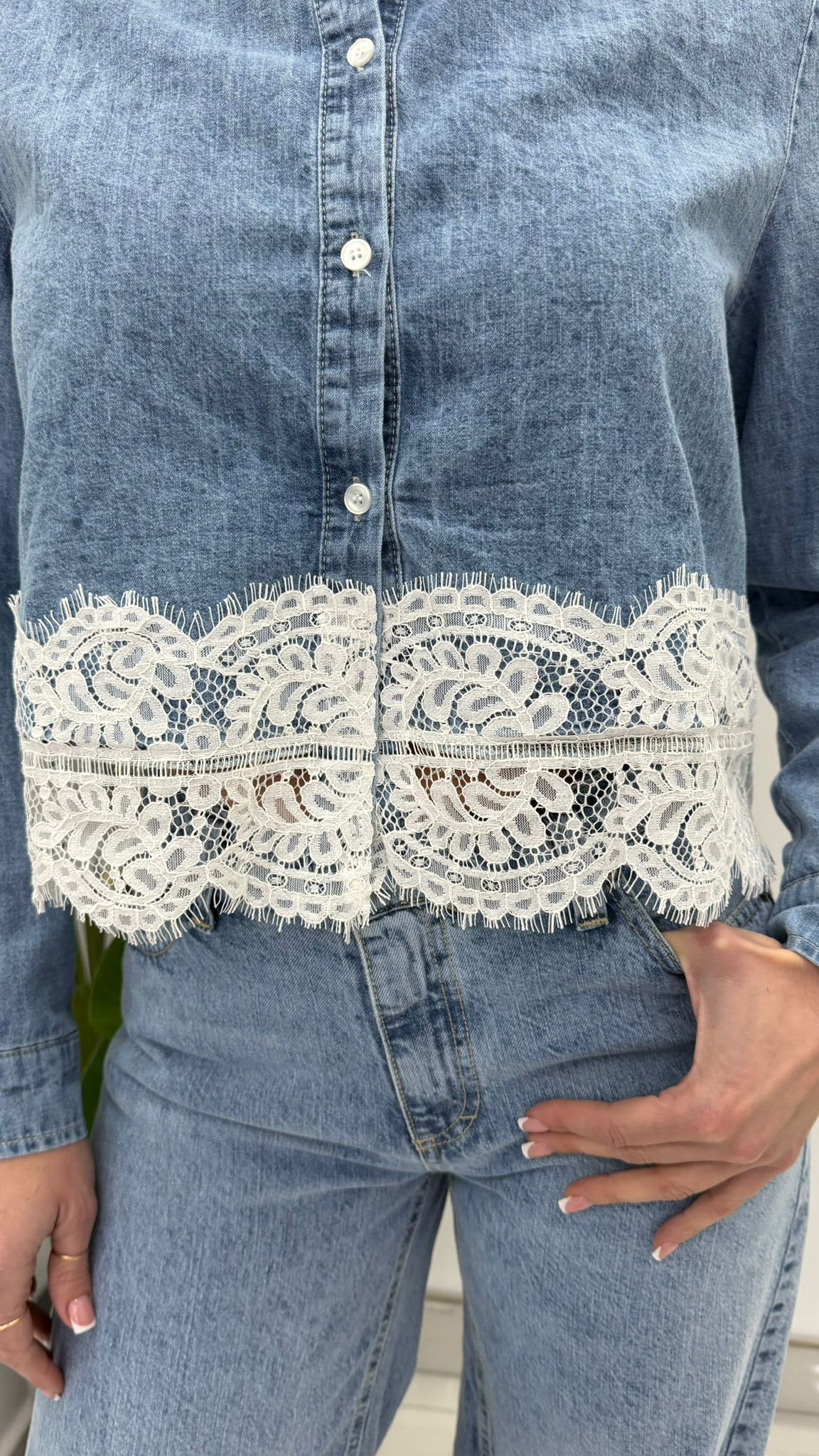 Camicia Jeans Pizzo