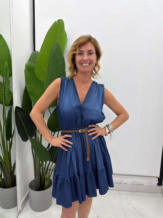 Abito Corto Chambray