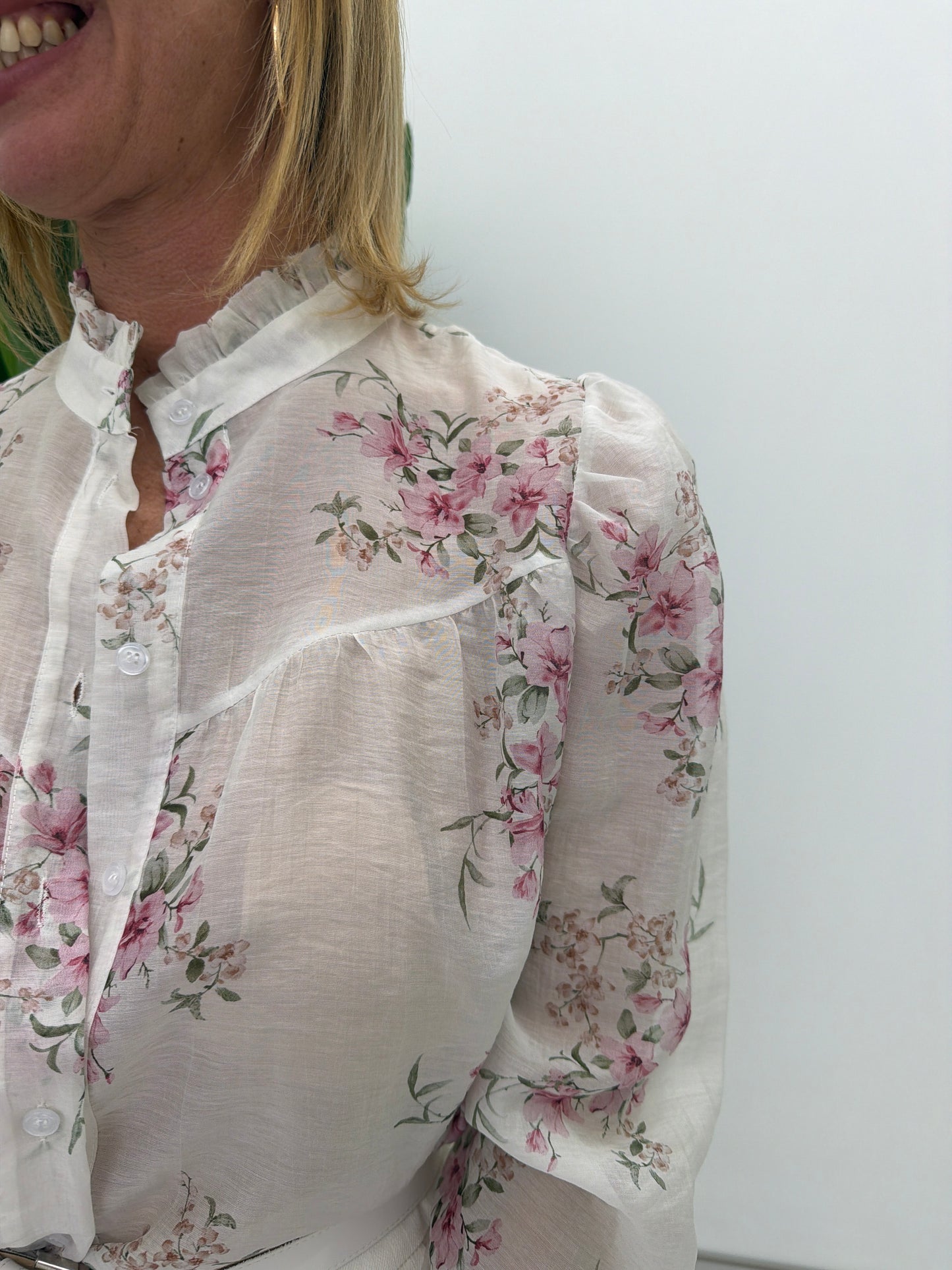 Camicia Fantasia Latte e Rosa