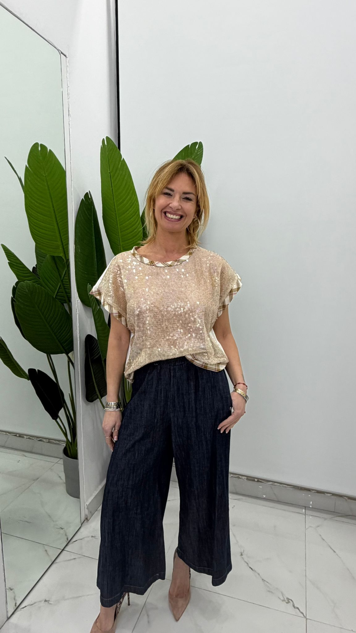 T-Shirt Rete Paillettes