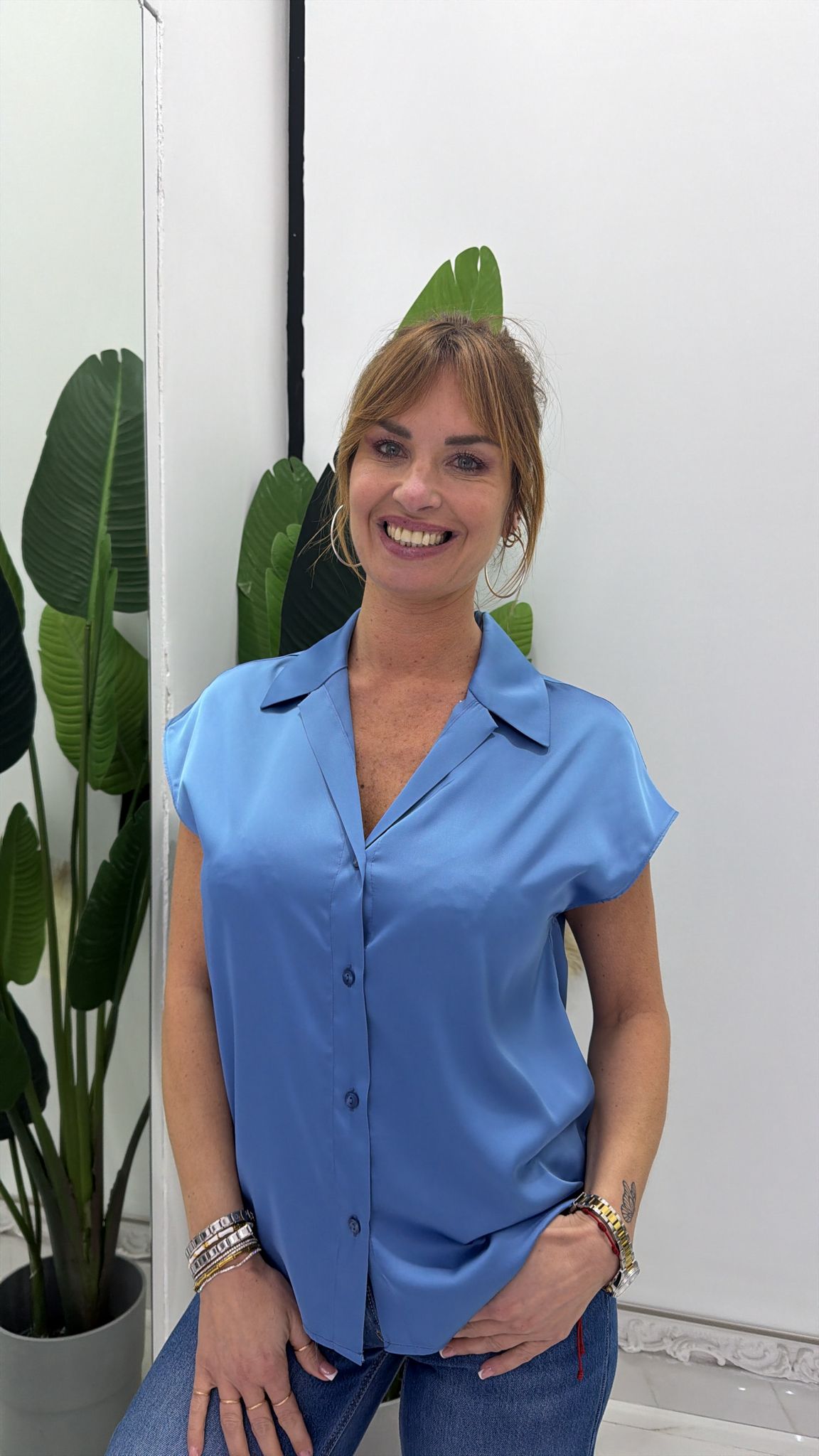 Camicia Raso Bottoni