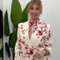 Blazer doppiopetto stampa floreale tasche frontali