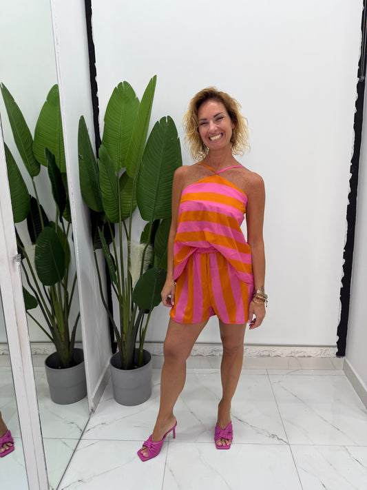 Top Arancio/Rosa
