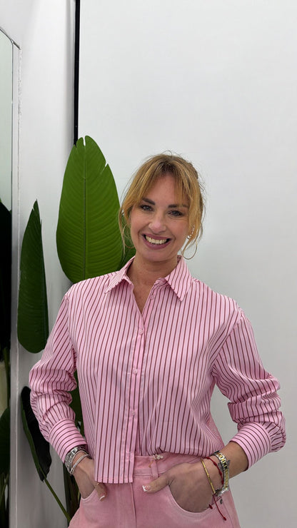 Camicia Crop Righe