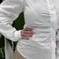 Camicia fitted con arricciature e colletto classico