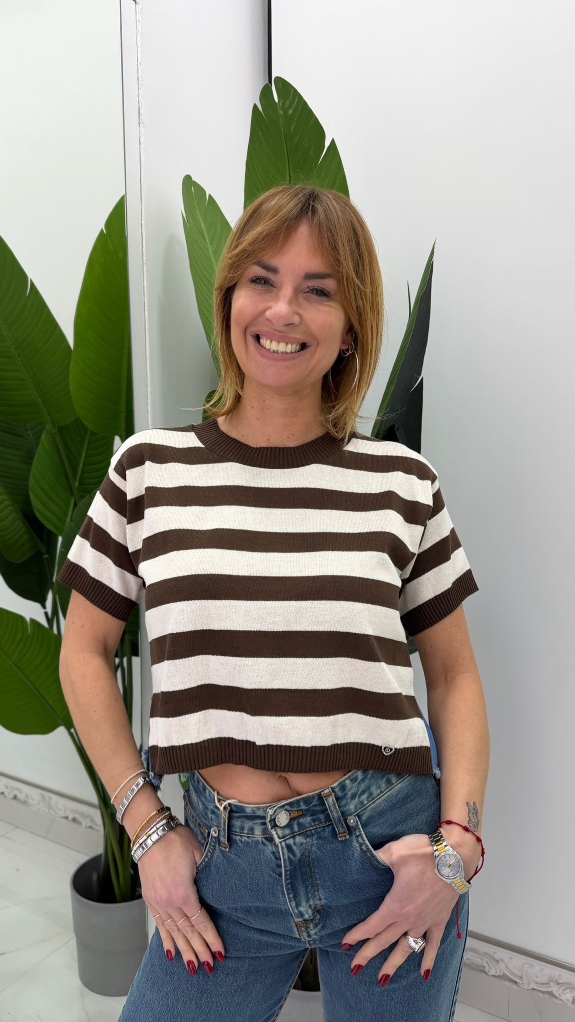 Maglia Righe con Jeans