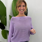 Maglione girocollo traforato vestibilità morbida