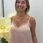 Top con bretelle sottile e inserto in pizzo
