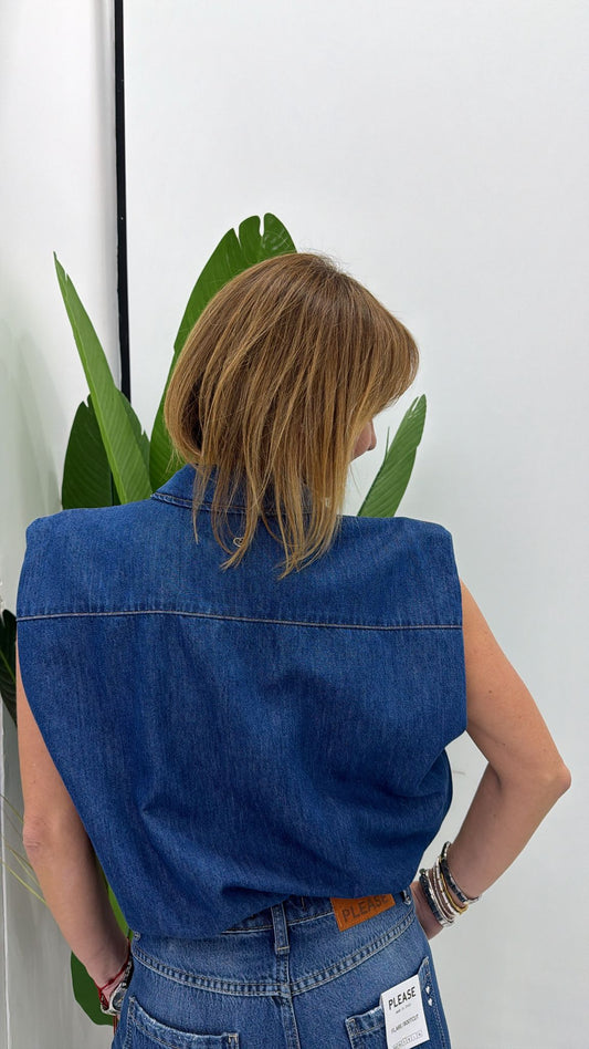 Gilet Jeans con Zip