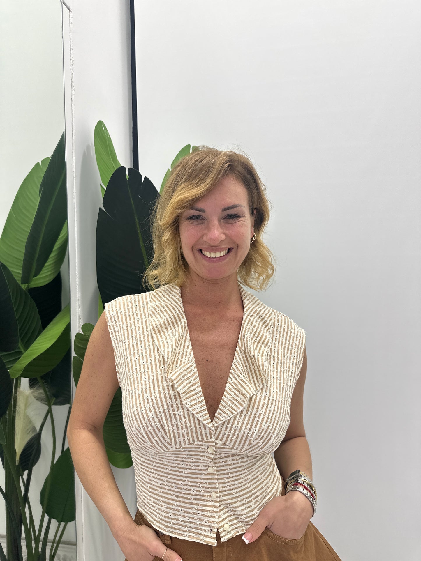 Camicia Righe Fiori
