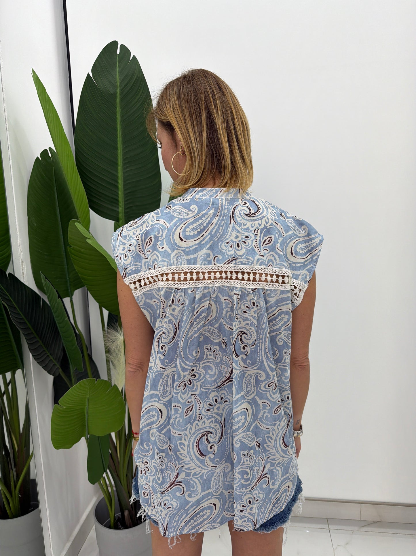 Camicia Fantasia Celeste