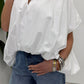 Camicia ampia con collo classico e fondo arricciato