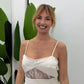 Top con spalline sottili e inserto in pizzo