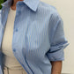 Camicia a righe fit morbido chiusura frontale bottoni