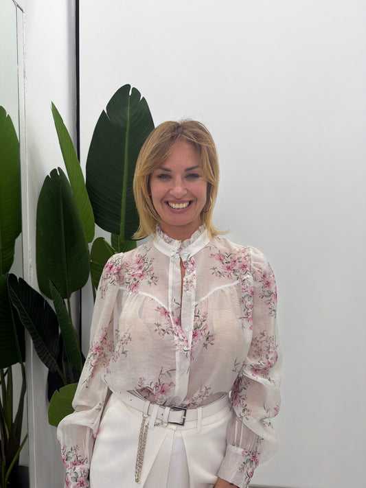 Camicia Fantasia Latte e Rosa